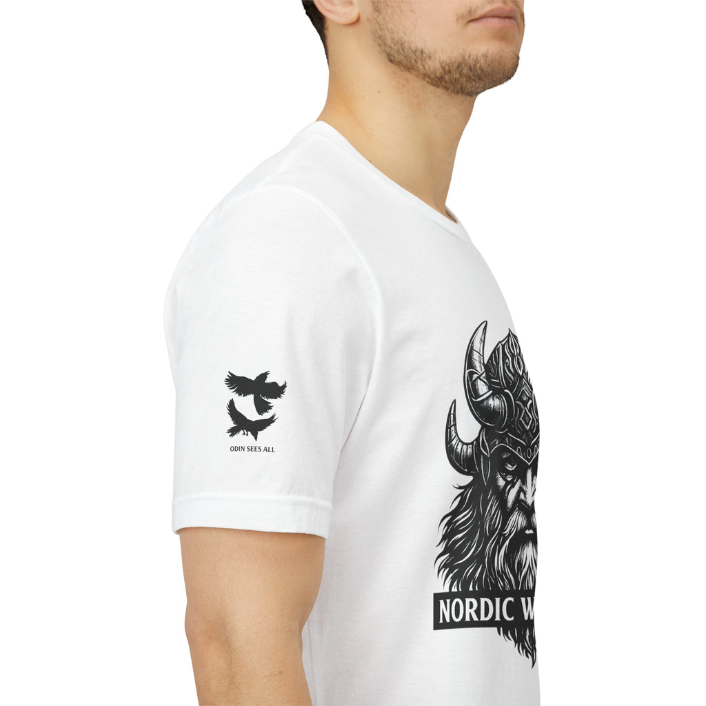Nordic Warrior T-Shirt — Valhalla Awaits Viking Tee