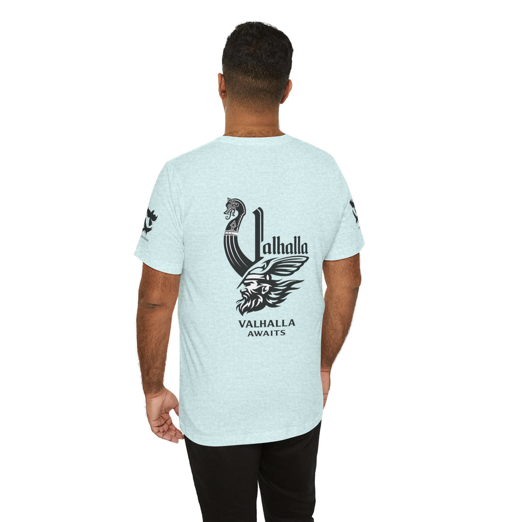 Nordic Warrior T-Shirt — Valhalla Awaits Viking Tee