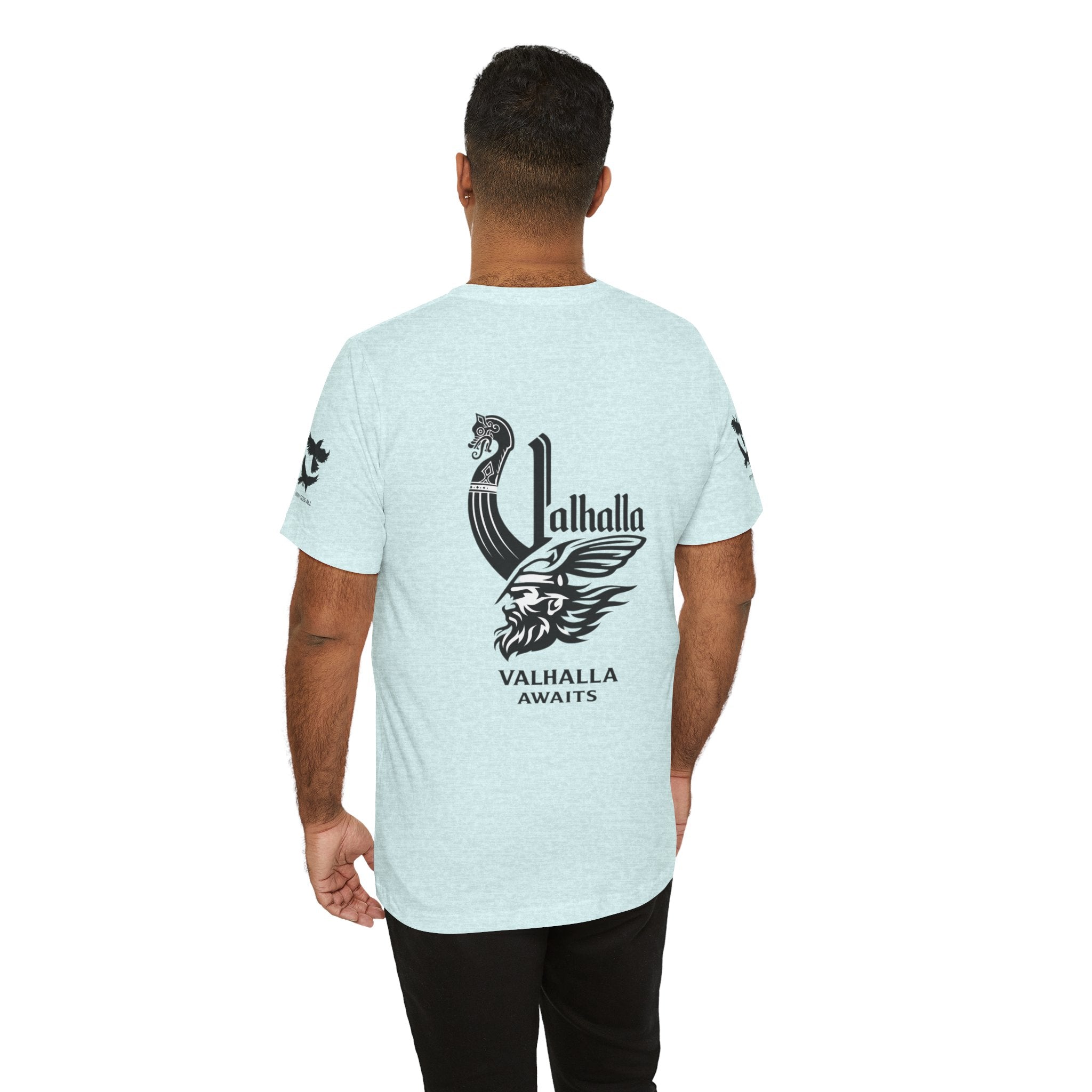 Nordic Warrior T-Shirt — Valhalla Awaits Viking Tee
