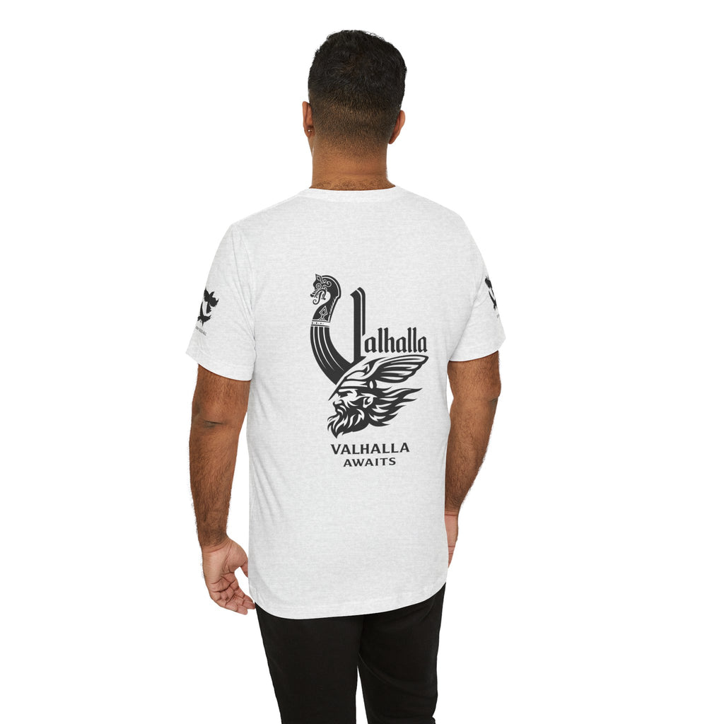 Nordic Warrior T-Shirt — Valhalla Awaits Viking Tee