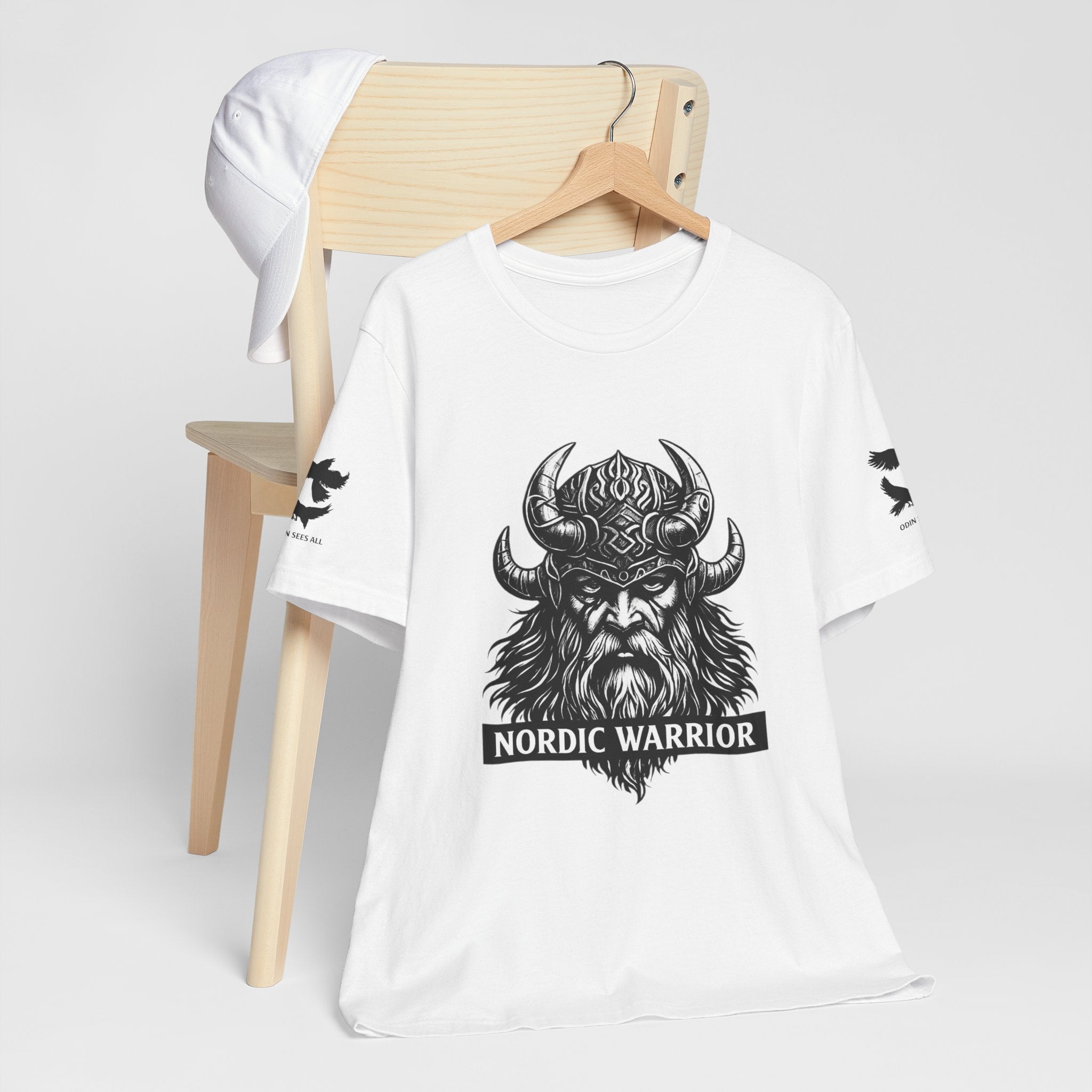 Nordic Warrior T-Shirt — Valhalla Awaits Viking Tee