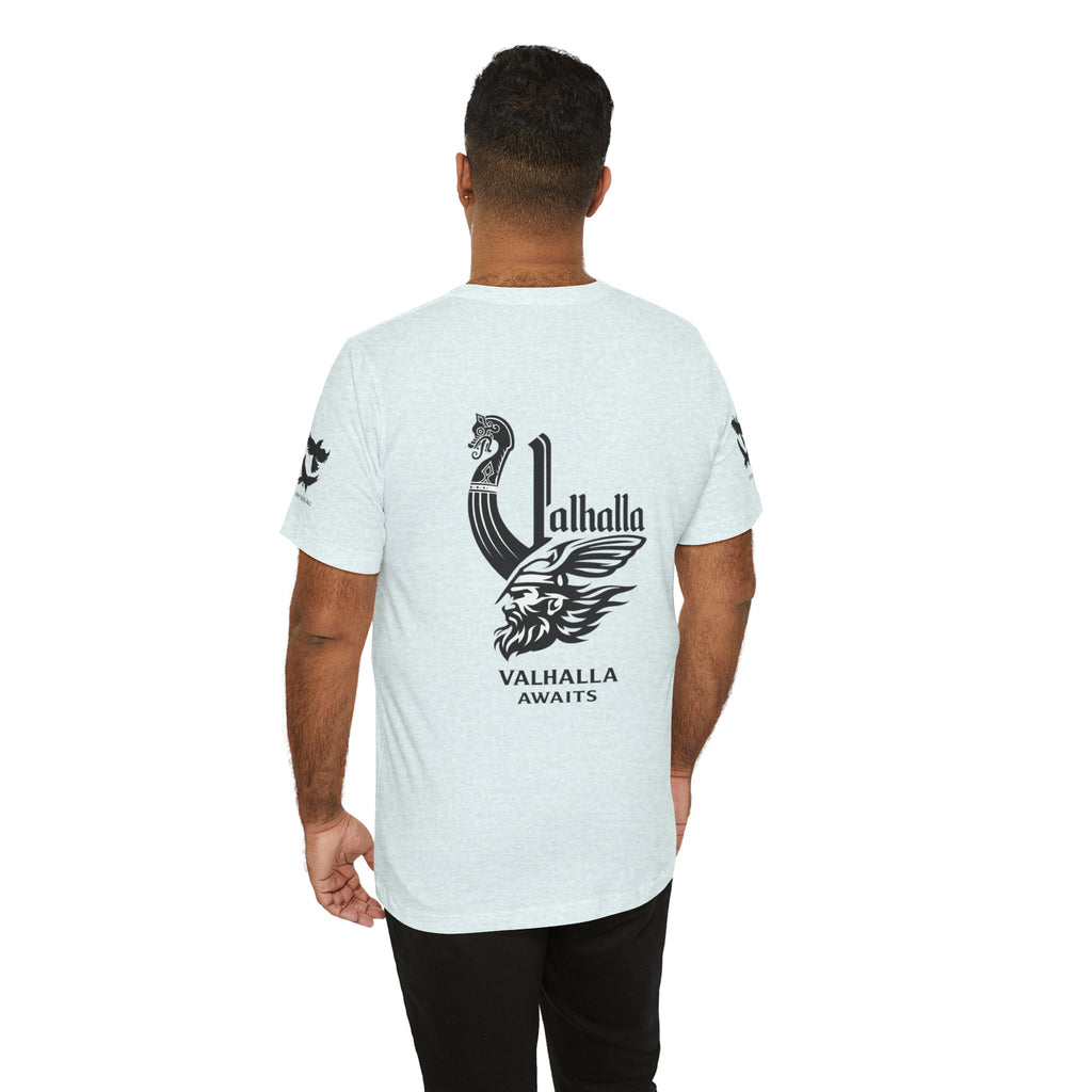 Nordic Warrior T-Shirt — Valhalla Awaits Viking Tee