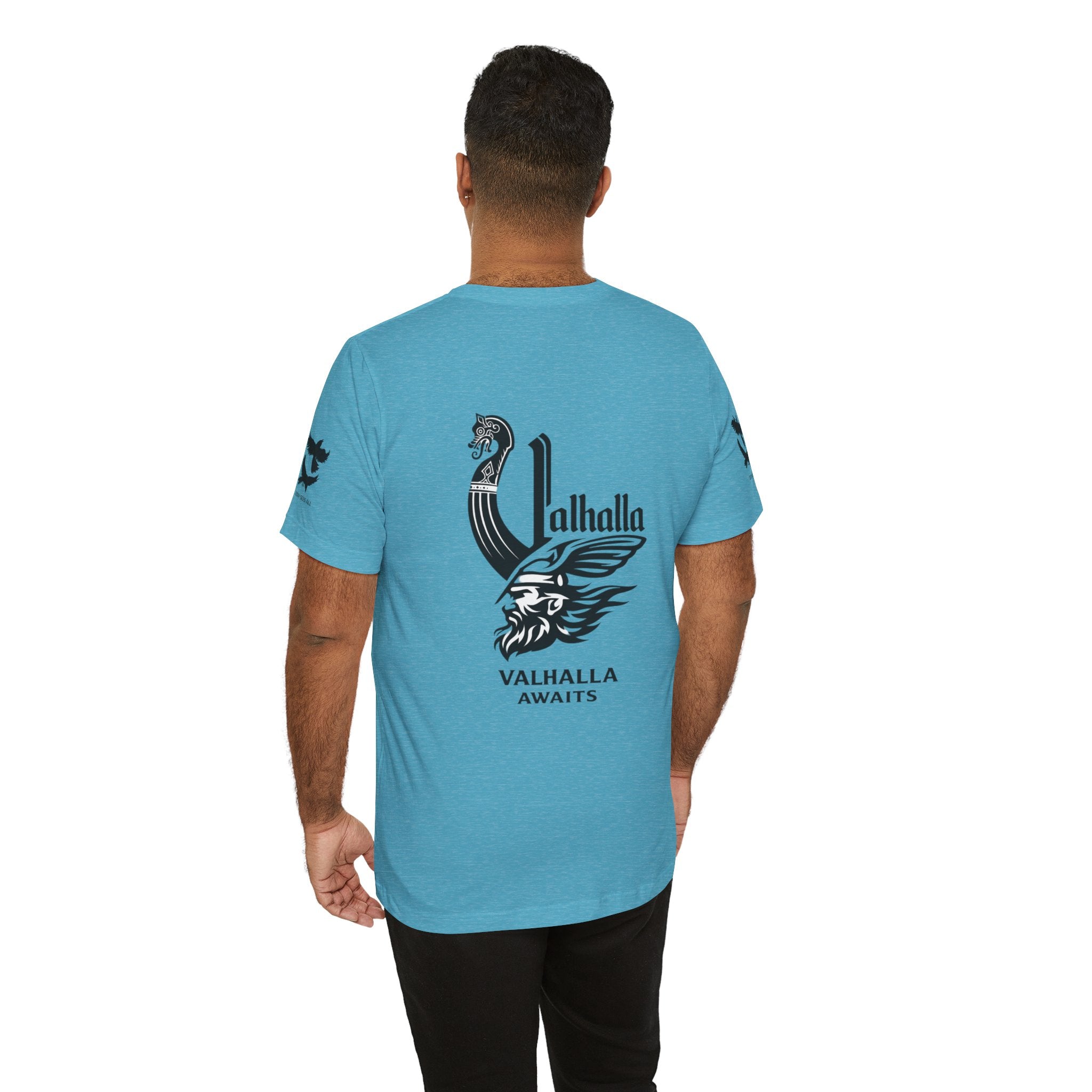 Nordic Warrior T-Shirt — Valhalla Awaits Viking Tee
