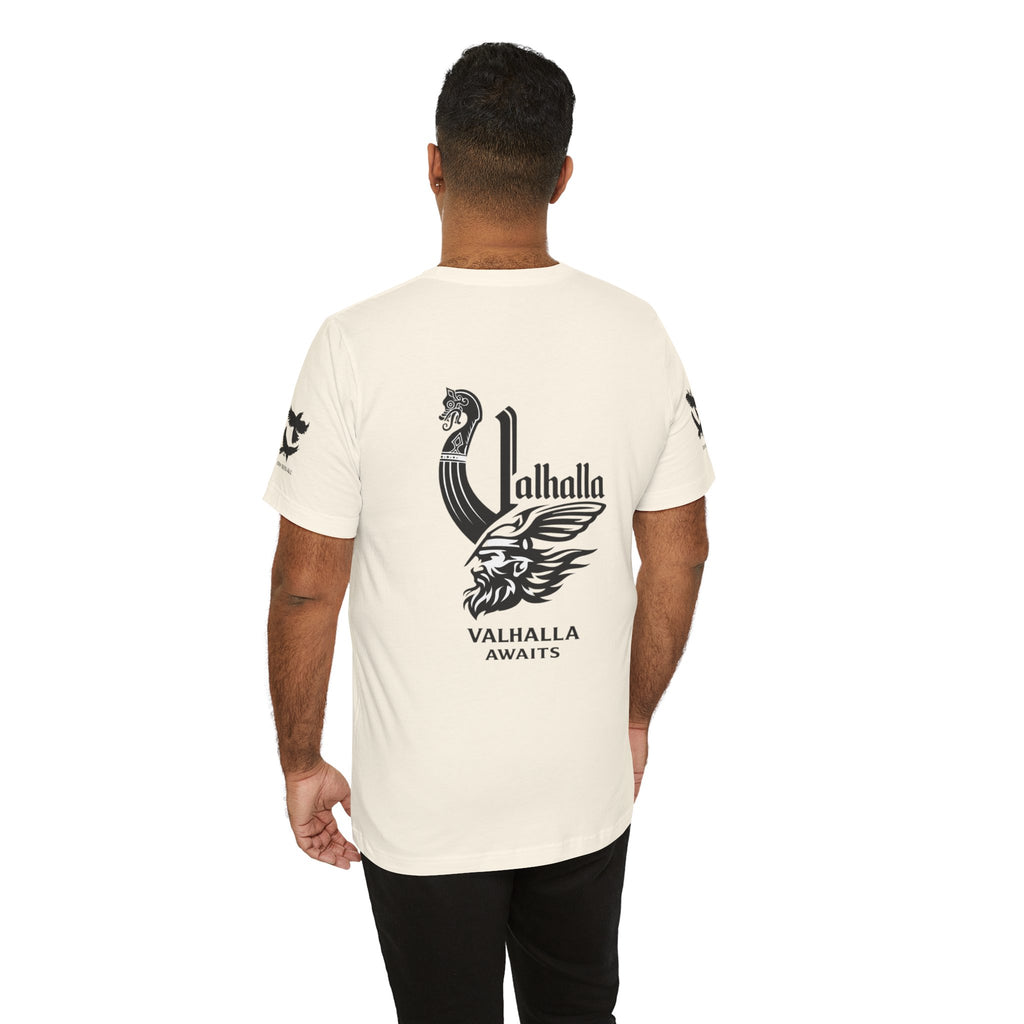 Nordic Warrior T-Shirt — Valhalla Awaits Viking Tee