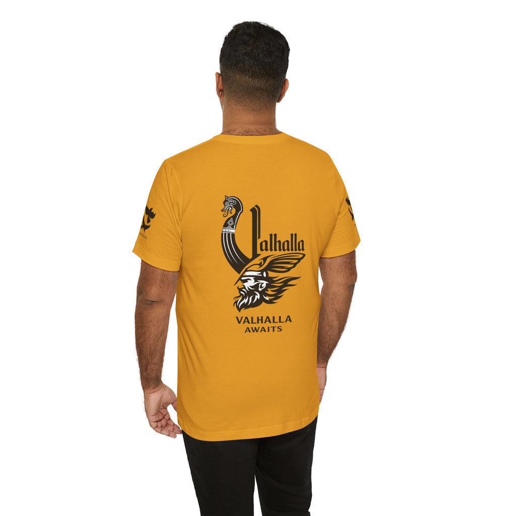 Nordic Warrior T-Shirt — Valhalla Awaits Viking Tee