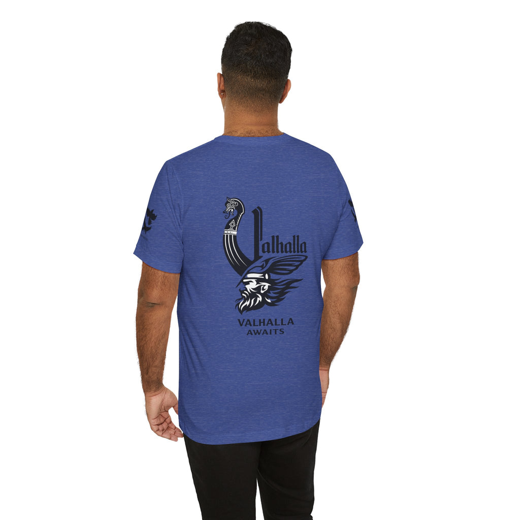 Nordic Warrior T-Shirt — Valhalla Awaits Viking Tee