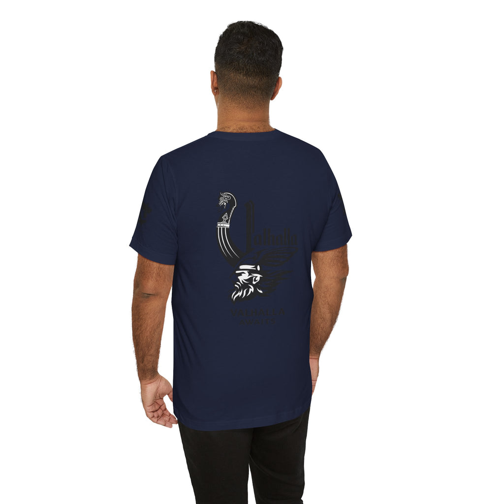 Nordic Warrior T-Shirt — Valhalla Awaits Viking Tee
