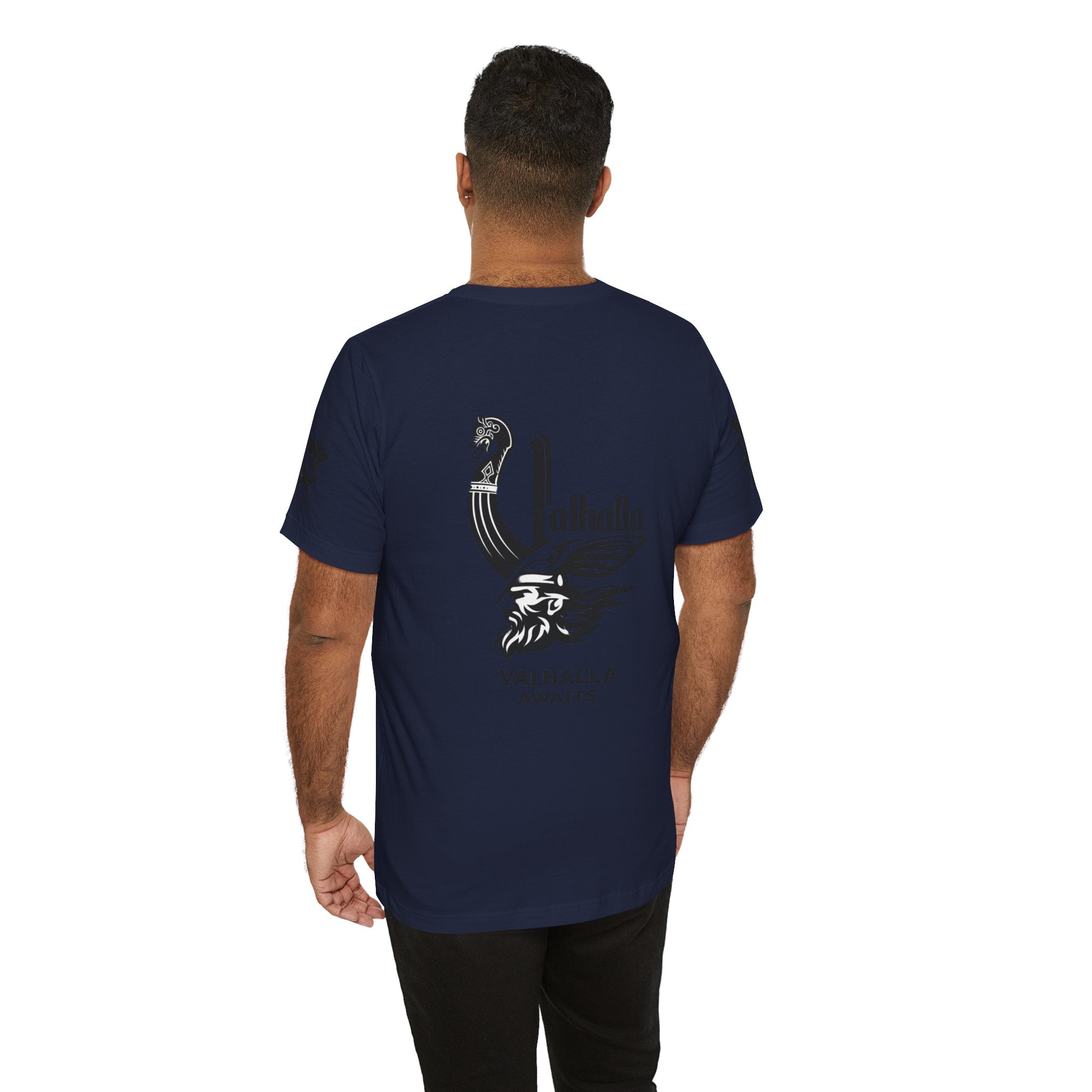 Nordic Warrior T-Shirt — Valhalla Awaits Viking Tee