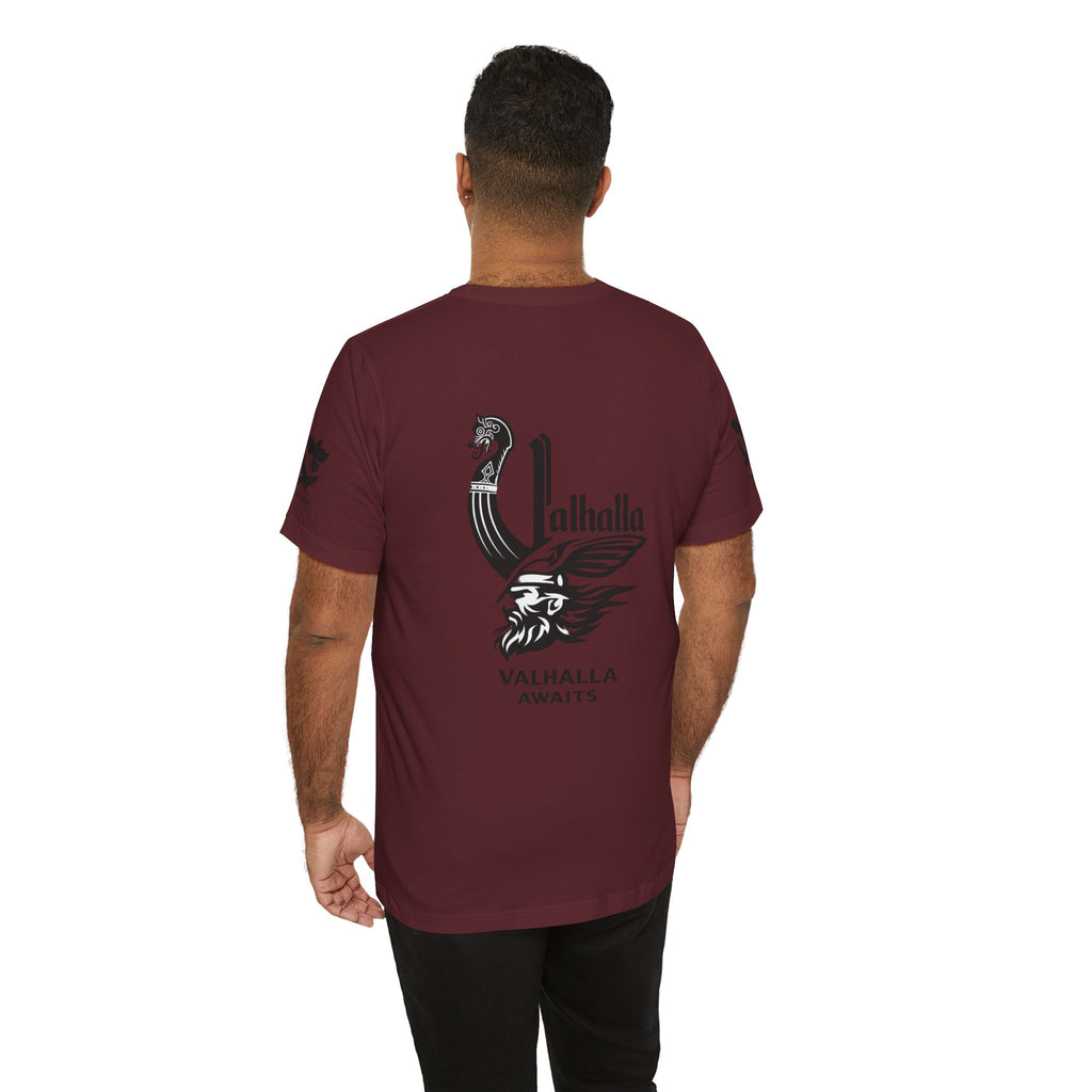 Nordic Warrior T-Shirt — Valhalla Awaits Viking Tee