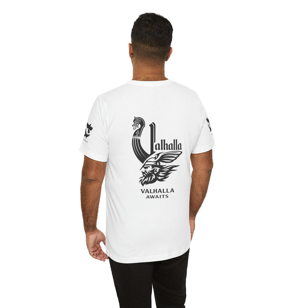 Nordic Warrior T-Shirt — Valhalla Awaits Viking Tee