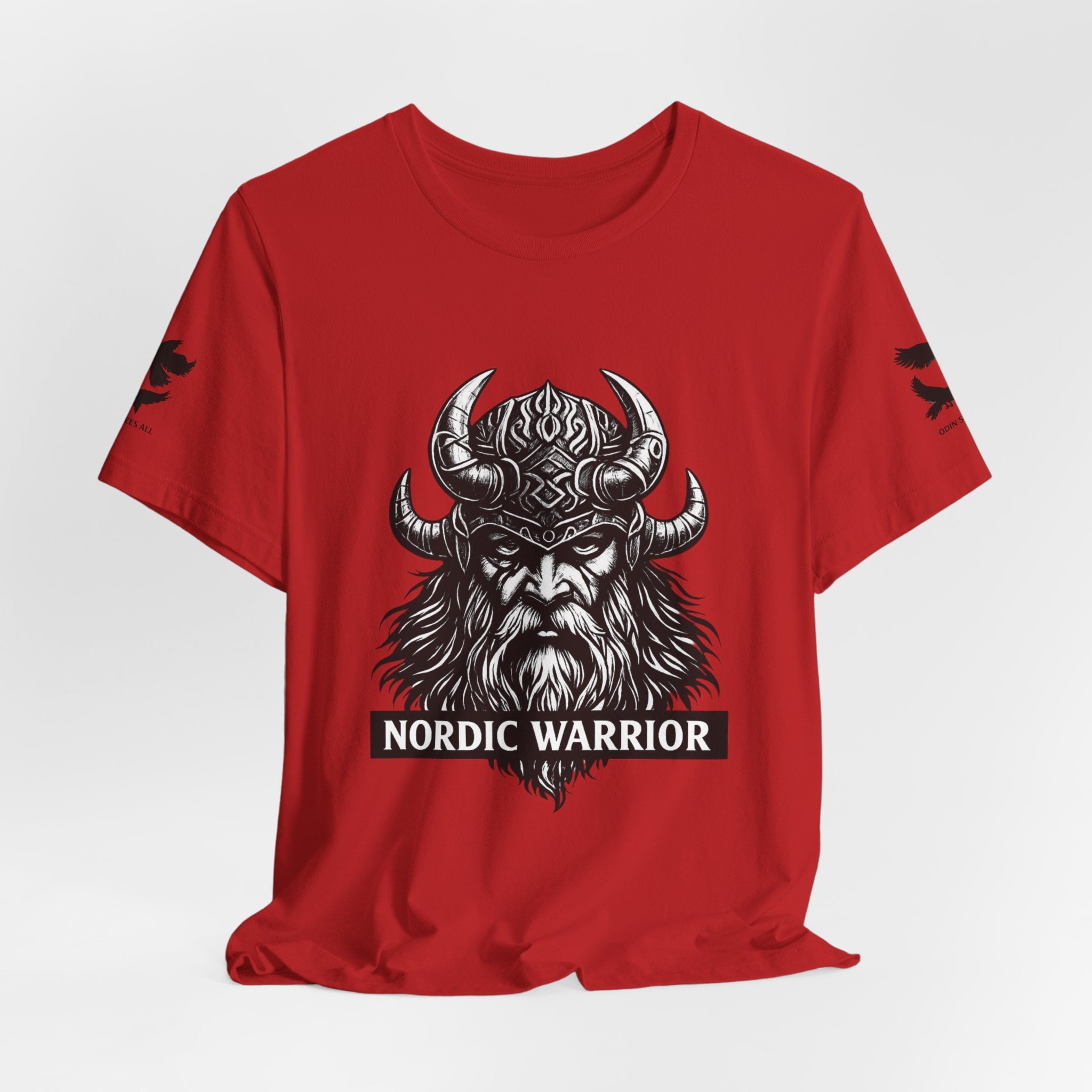 Nordic Warrior T-Shirt — Valhalla Awaits Viking Tee